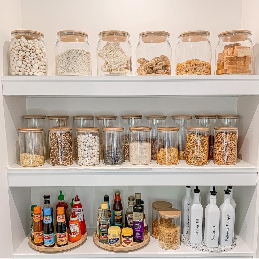 Clear Jar Pantry Shelf