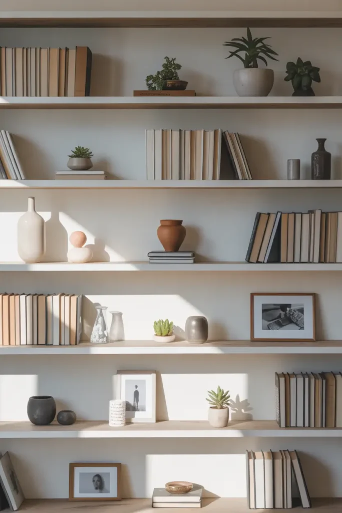 Shelves Styled With Comfortable Breathing Space