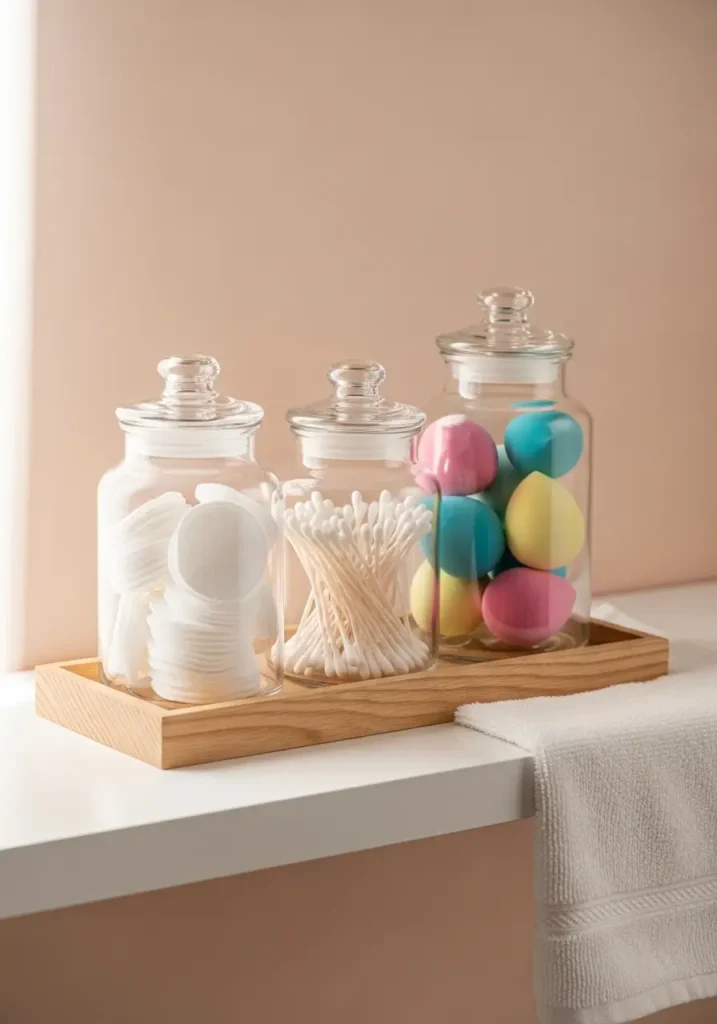 Clear Jars for Cotton Pads and Q-Tips