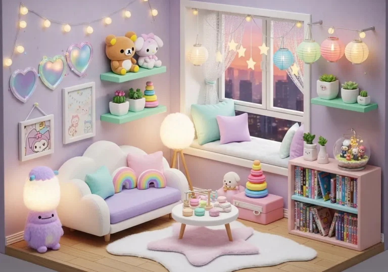 Dreamy Kawaii Living Room Decor Ideas for Small Homes