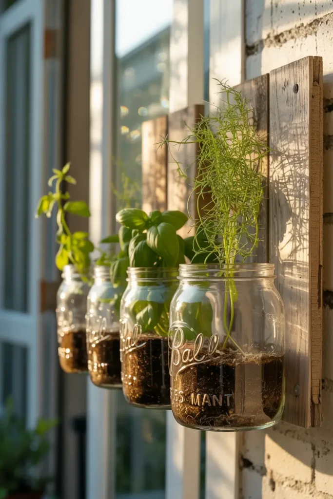 Hanging Glass Jar Garden