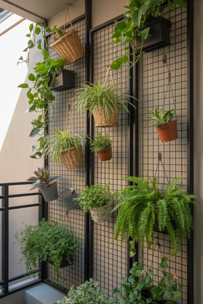 Metal Grid Plant Wall