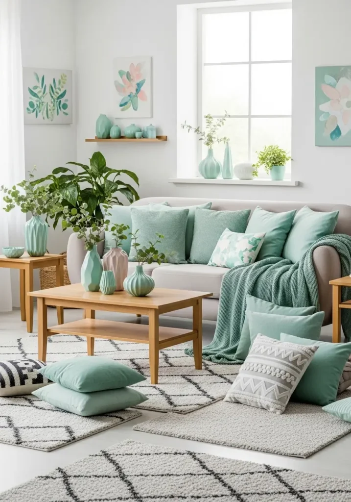 Soft Mint Living Room Refresh
