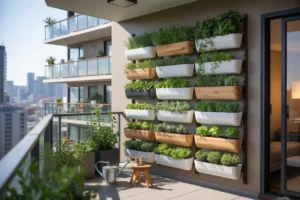 Space Saving Vertical Garden for Apartment Balcony