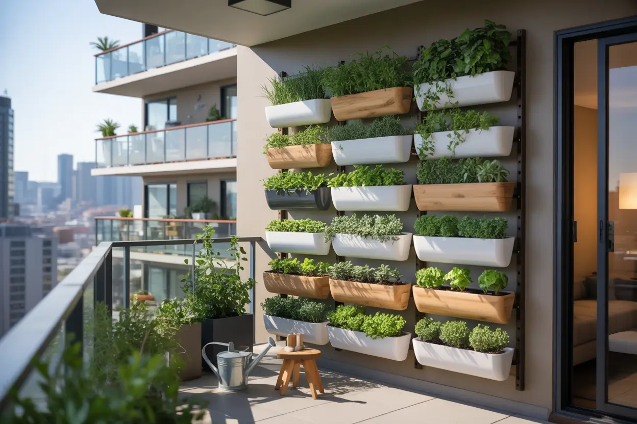Space Saving Vertical Garden for Apartment Balcony