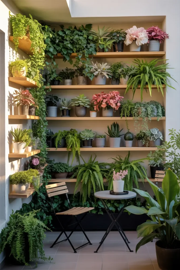 Tiered Corner Plant Shelf