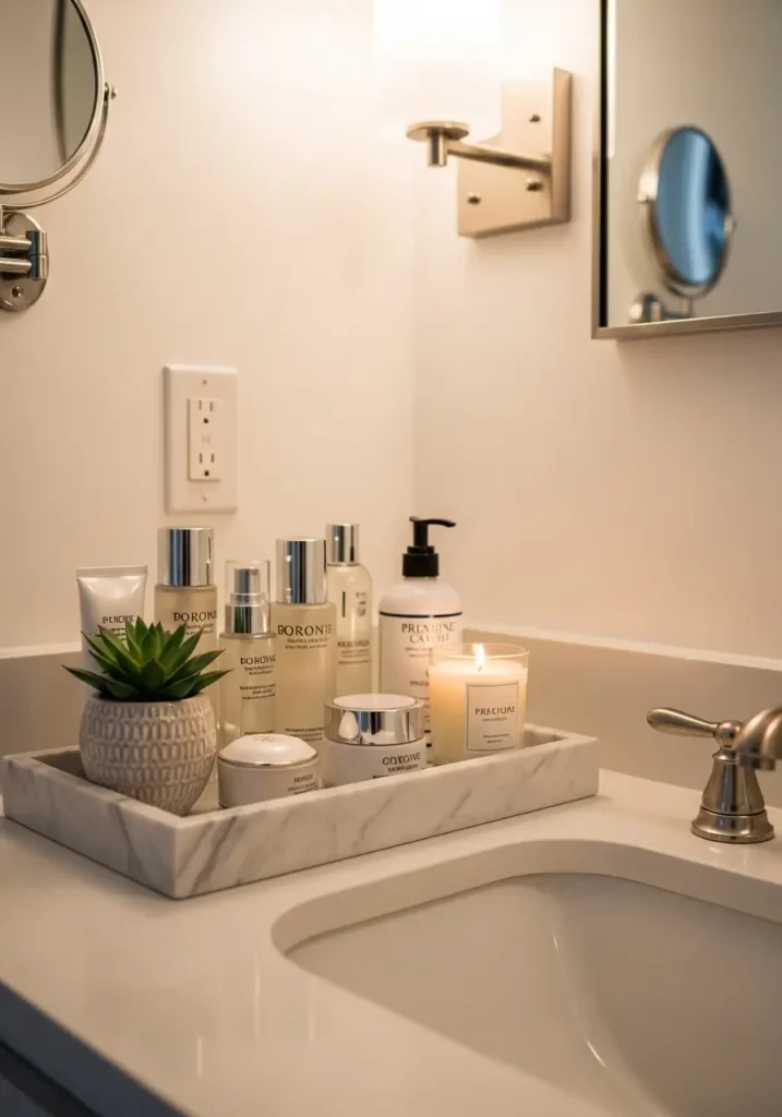 Tray Organization for Vanity Surfaces