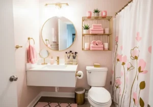 Trendy Girly Apartment Bathroom Decor Ideas for Small Space