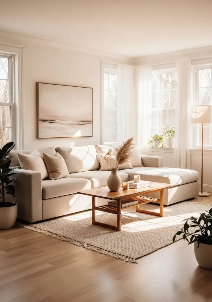 Warm Minimal Living Room