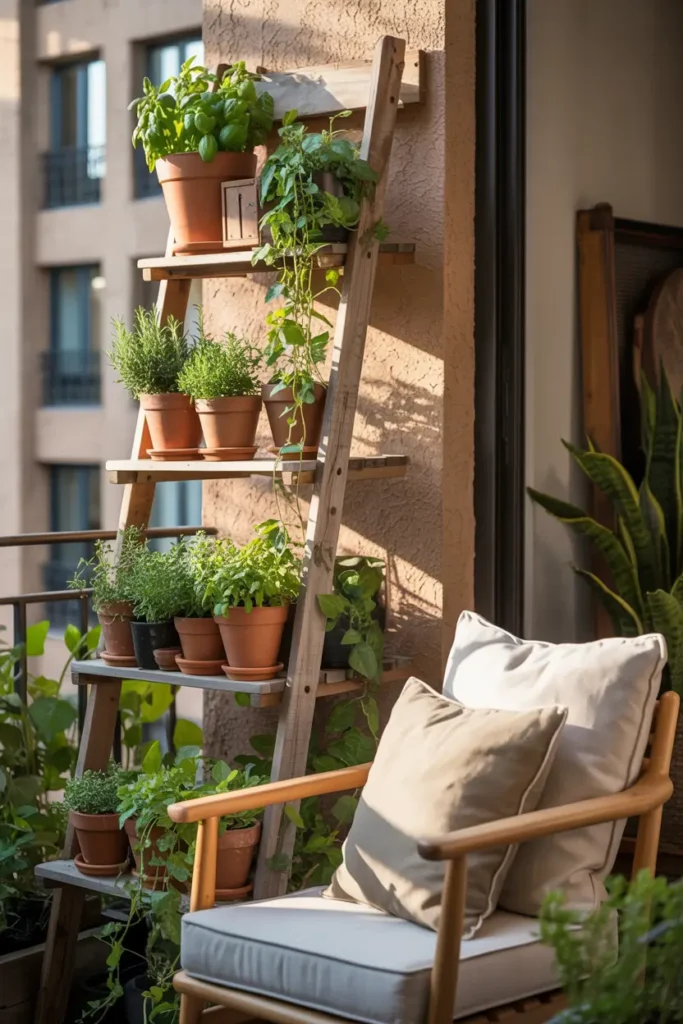 Wooden Ladder Plant Stand