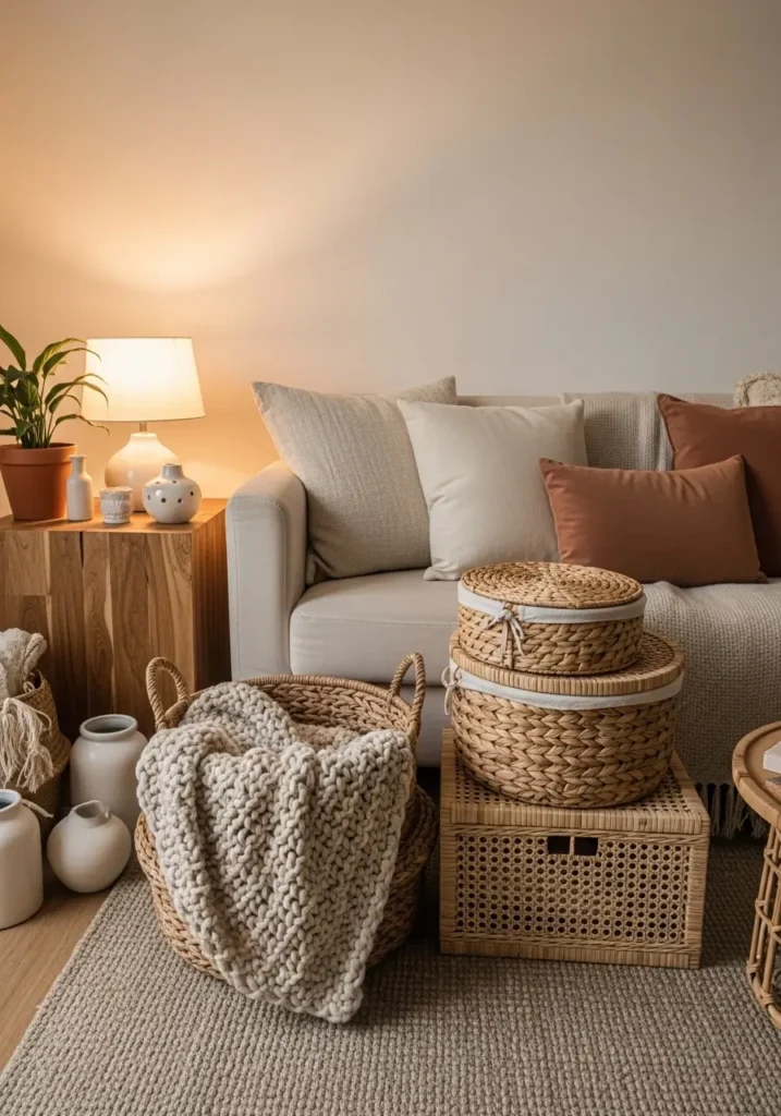 Woven Baskets for Cozy Storage