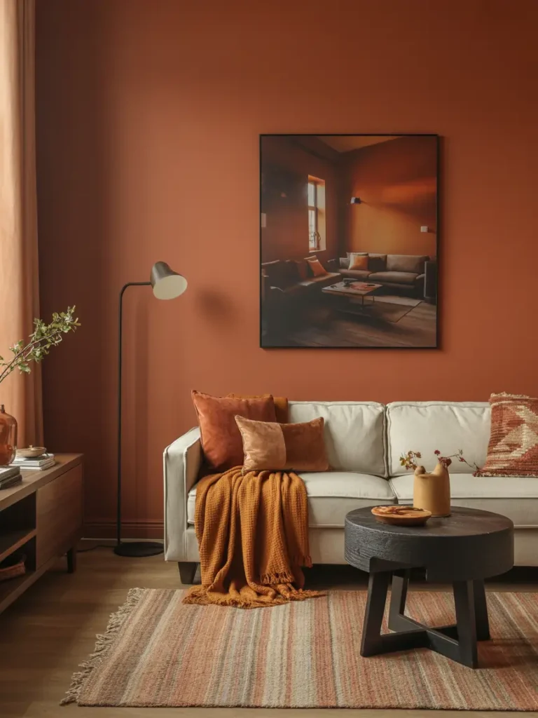 Burnt Orange Cozy Statement Wall