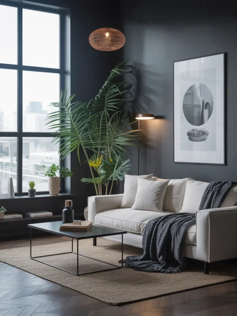 Charcoal Gray Modern Statement Wall