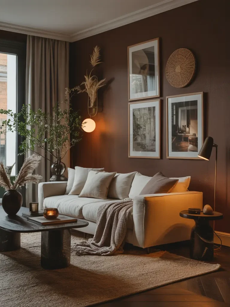 Chocolate Brown Rich Statement Wall