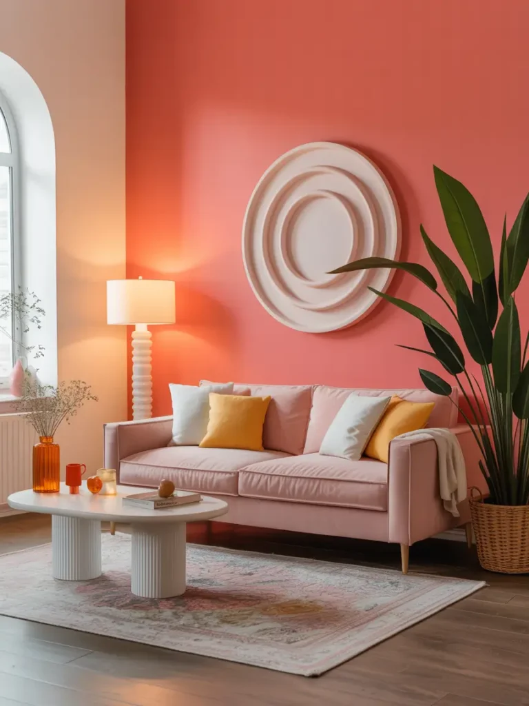 Coral Accent Wall Full of Life