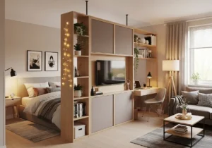 Cozy Studio Apartment Bedroom Divider Ideas for Couples