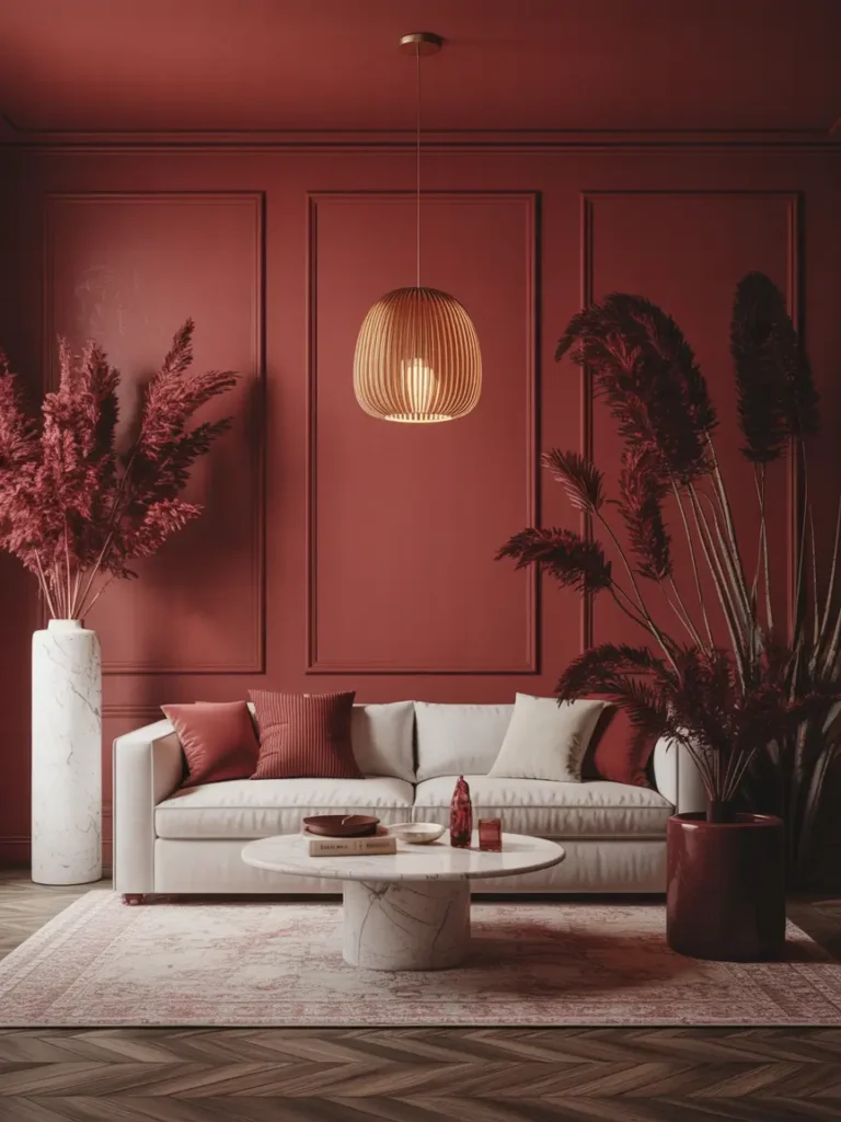 Crimson Red Bold Feature Wall