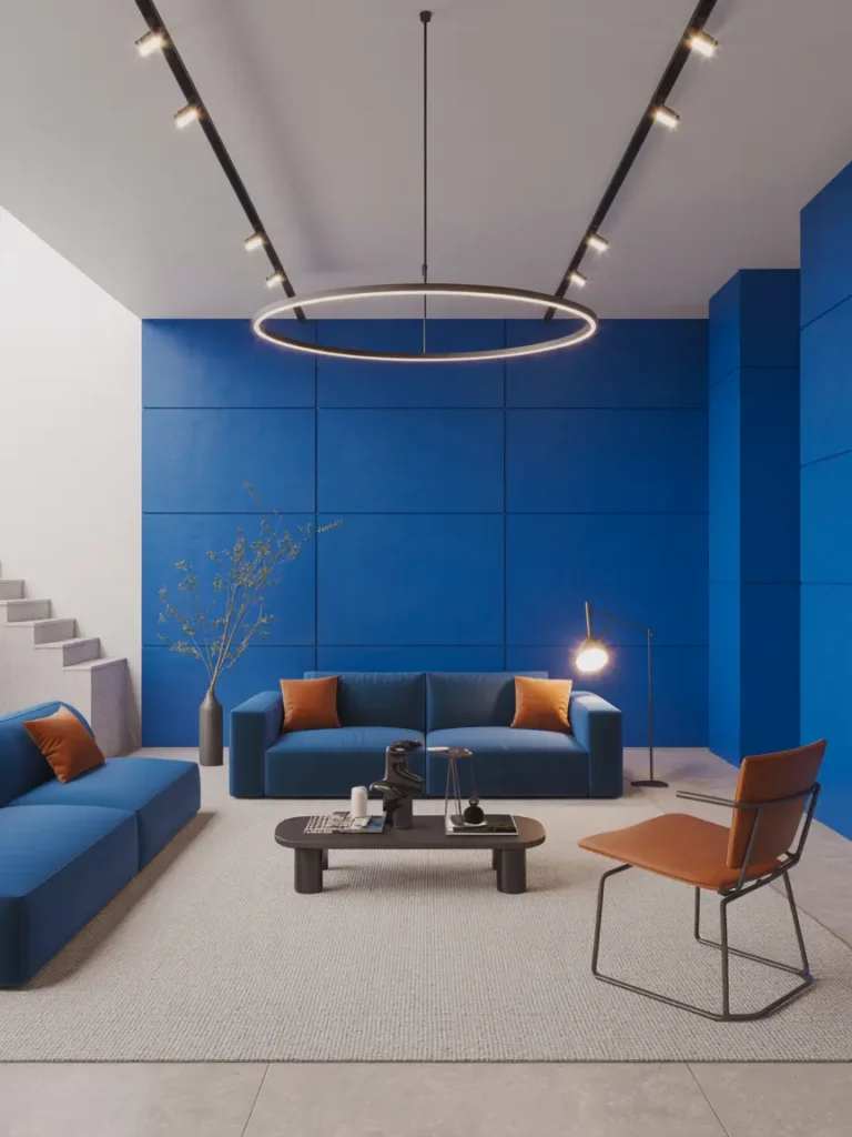 Electric Blue Contemporary Wall