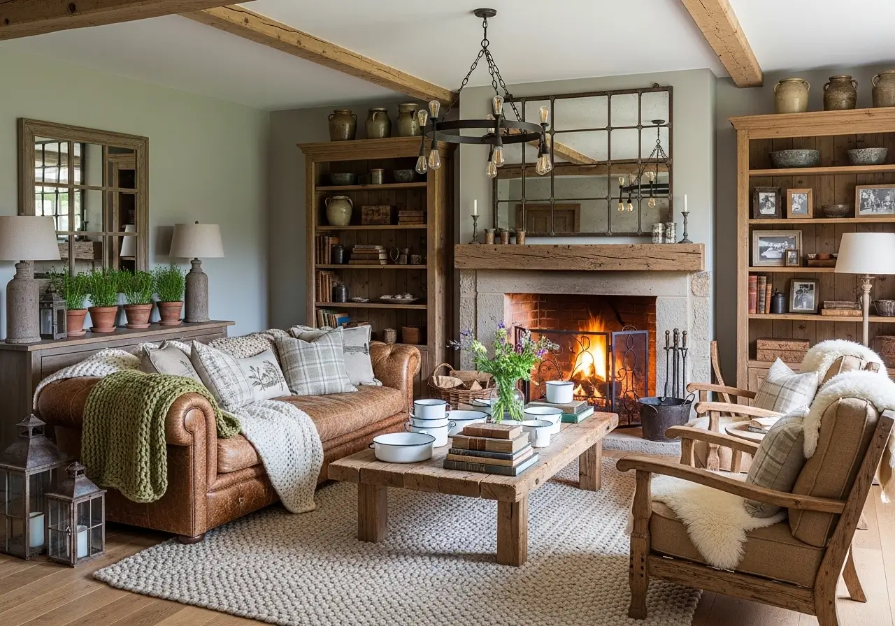 Farmhouse Living Room Furniture Ideas With Rustic Charm