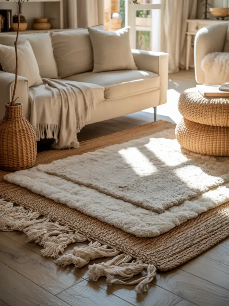 Layered Neutral Rugs