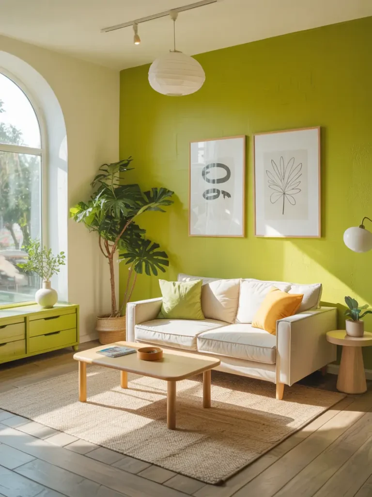 Lime Green Playful Statement Wall