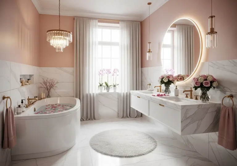 Luxury Feminine Bathroom Ideas With Romantic Modern Decor