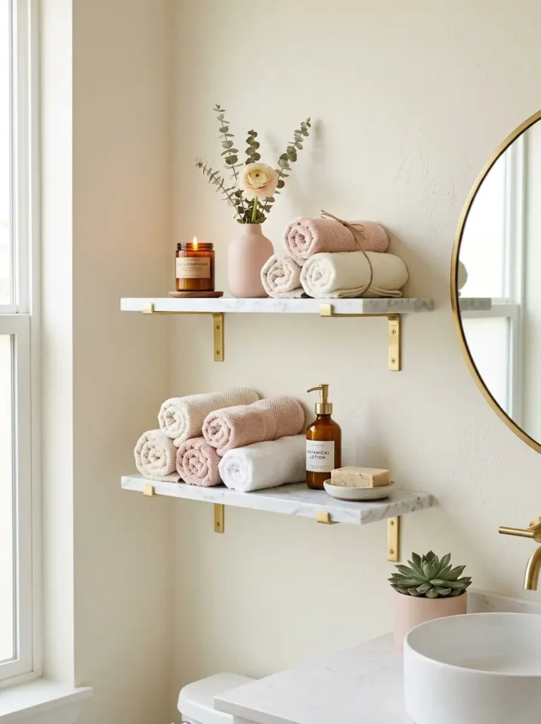 Marble and Blush Shelves