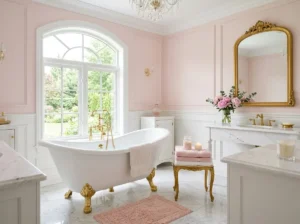 Pink Bathroom Decor Ideas With Blush and Gold