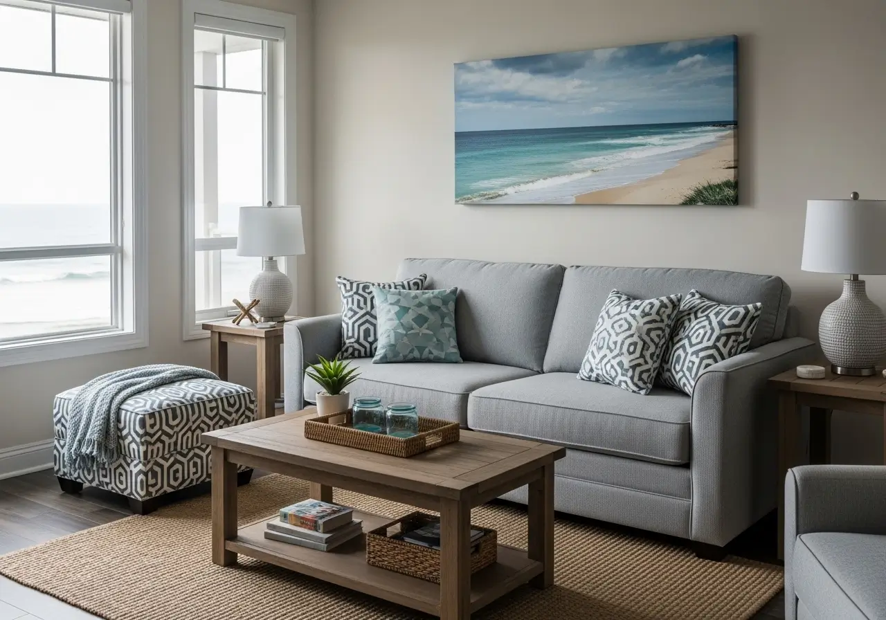 Relaxing Beach House Living Room Ideas with Coastal Style