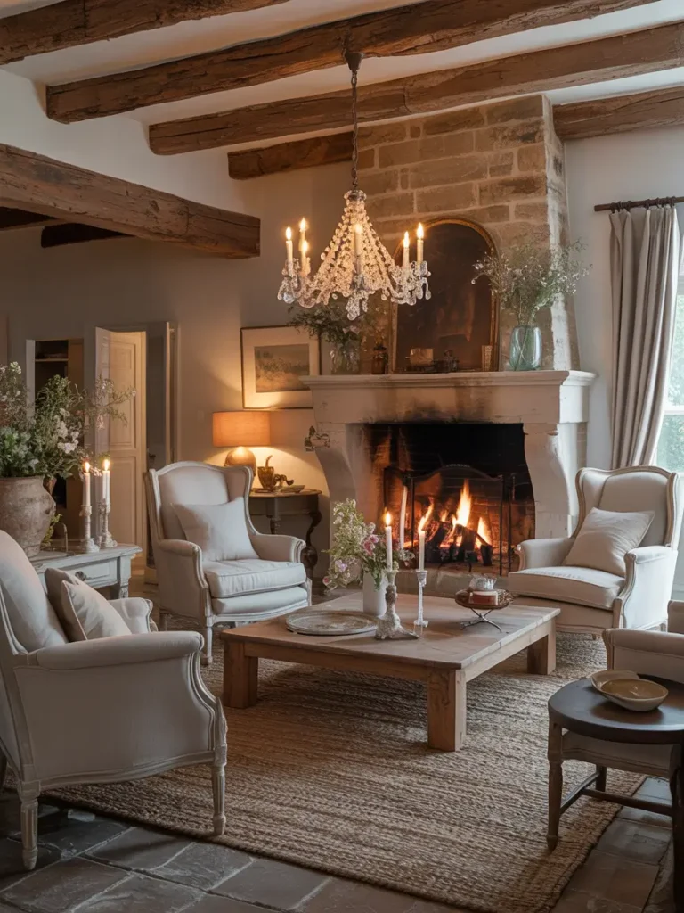 Rustic Stone Fireplace