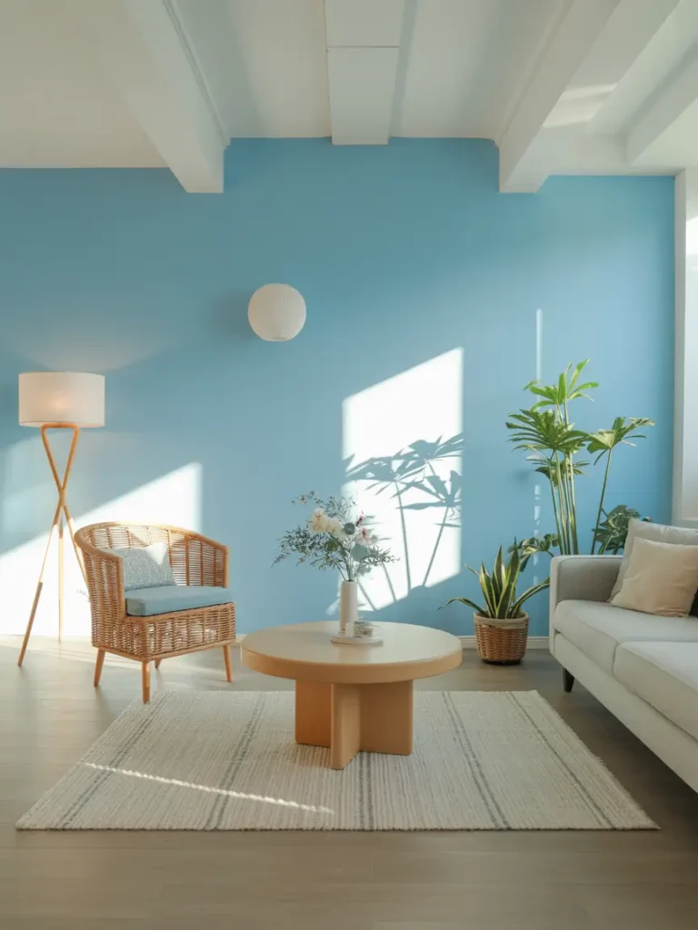 Sky Blue Fresh Accent Wall