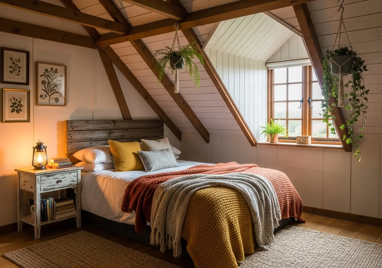 Slanted Roof Bedroom Ideas for Warm Cottage Vibes