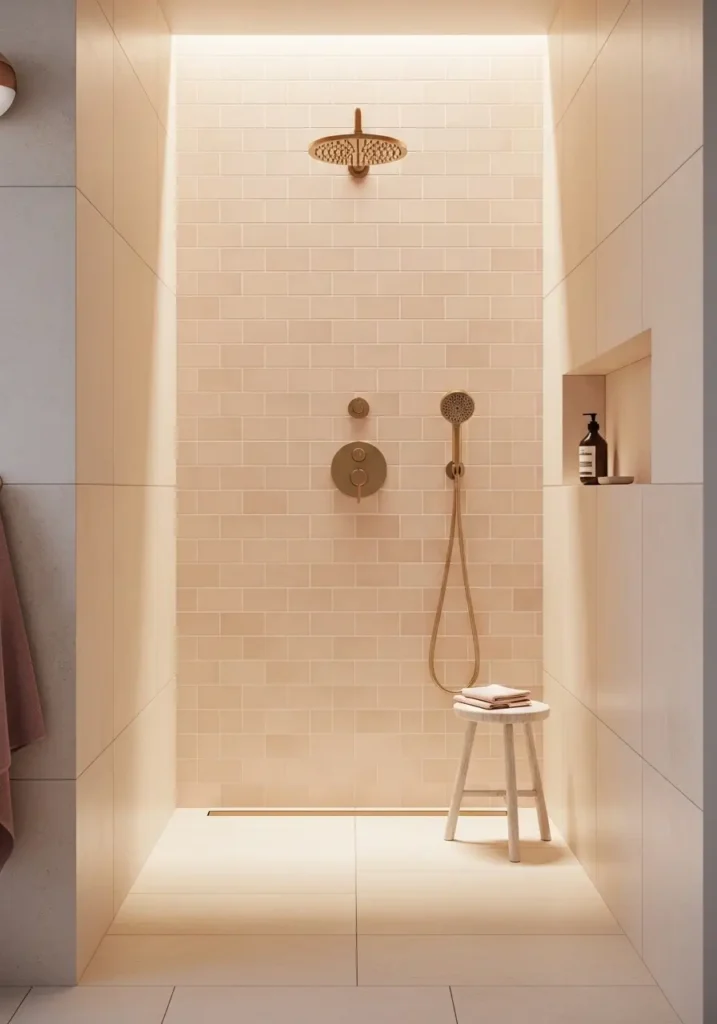 Soft Pink Shower Space