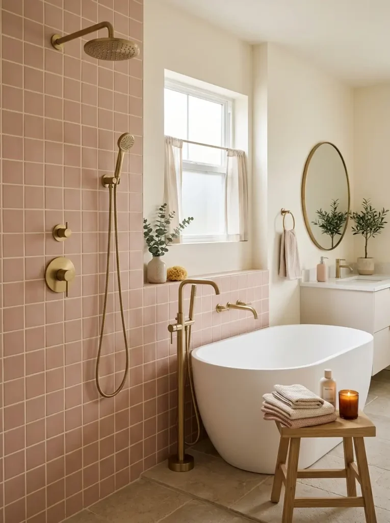 Soft Pink Tile Wall