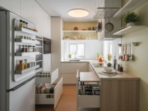Studio Apartment Kitchen Ideas with Smart Storage
