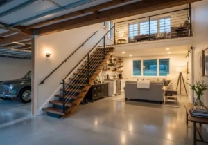 Stylish Garage with Living Quarters Upstairs Design Ideas