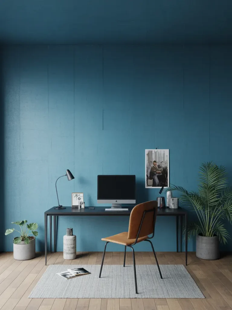 Teal Blue Creative Studio Wall