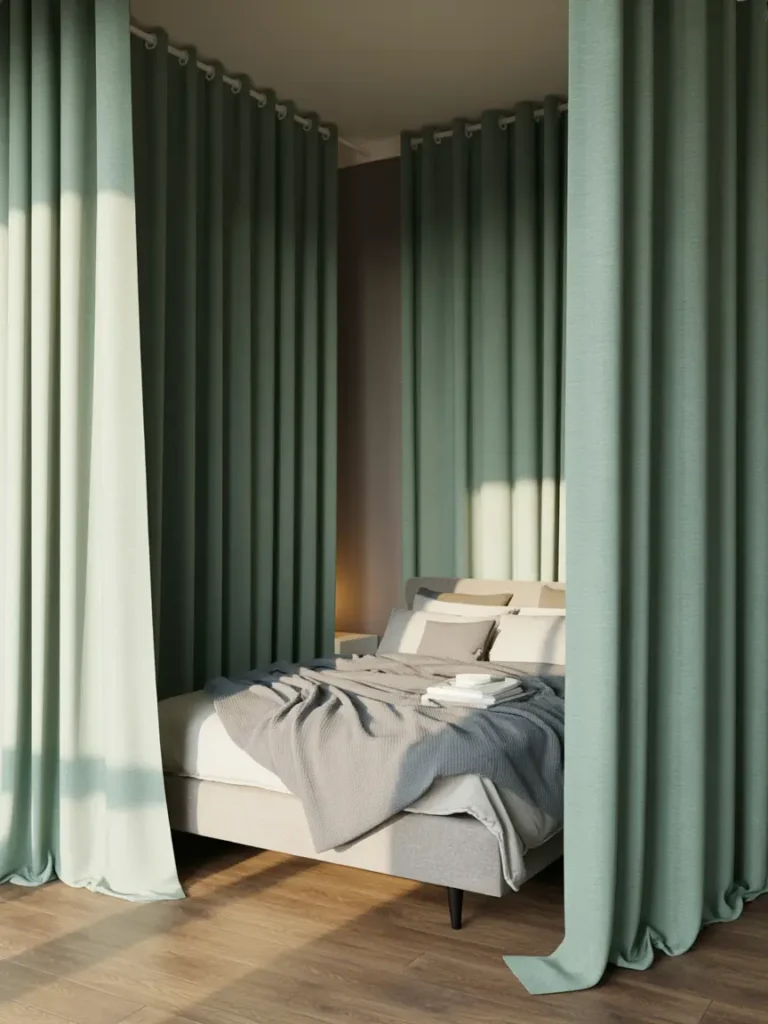 Teal Curtains for Instant Drama