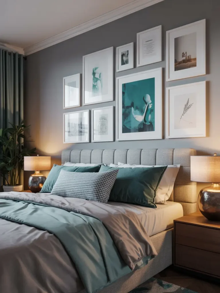 Teal Gallery Wall Style