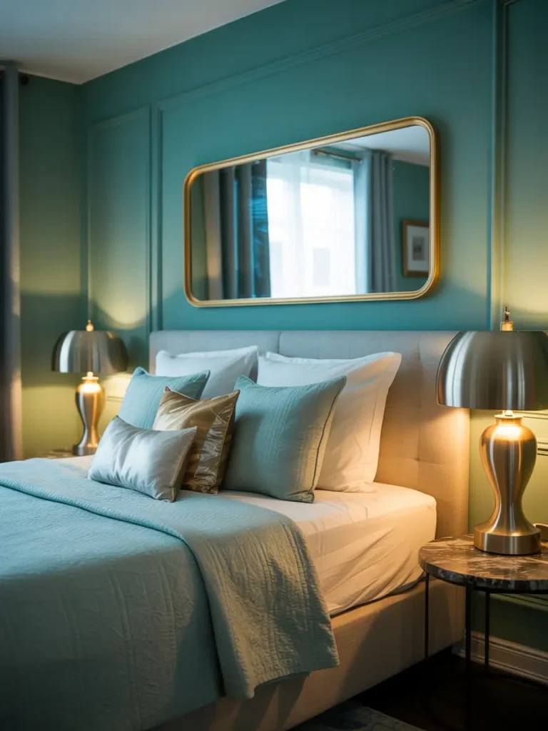 Teal and Gold Glam Styling
