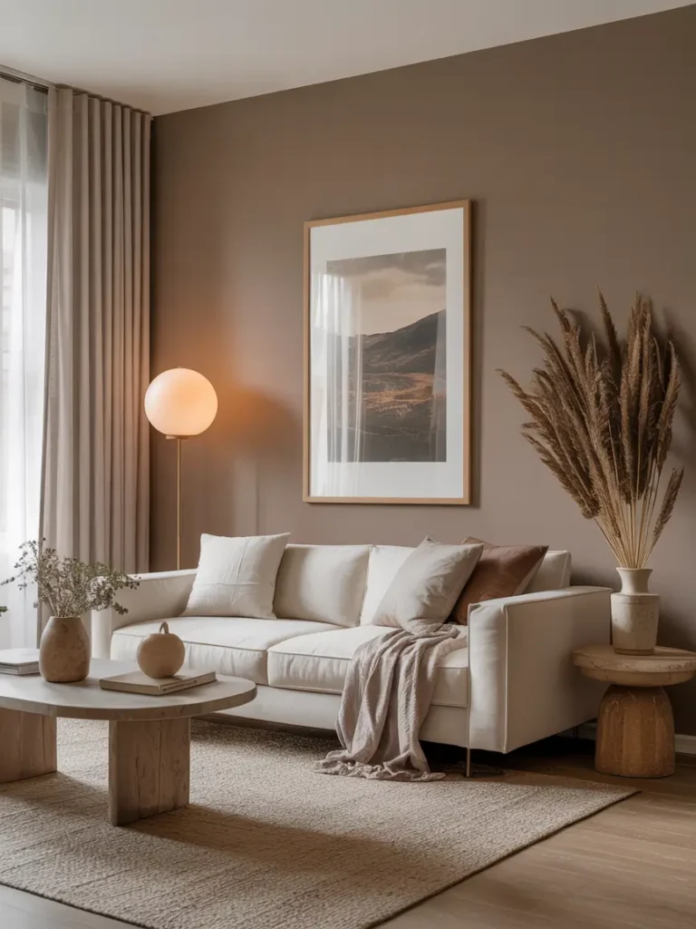 Warm Taupe Modern Statement Wall