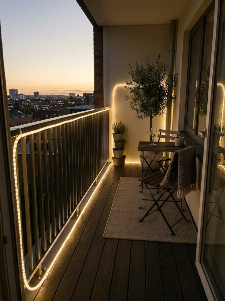 Add Rope Lights Along the Balcony Floor Edge