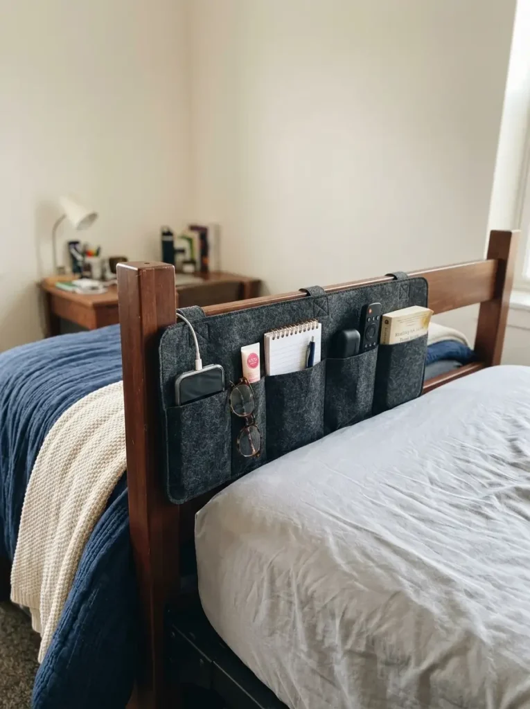 Add a Bedside Caddy for Daily Essentials