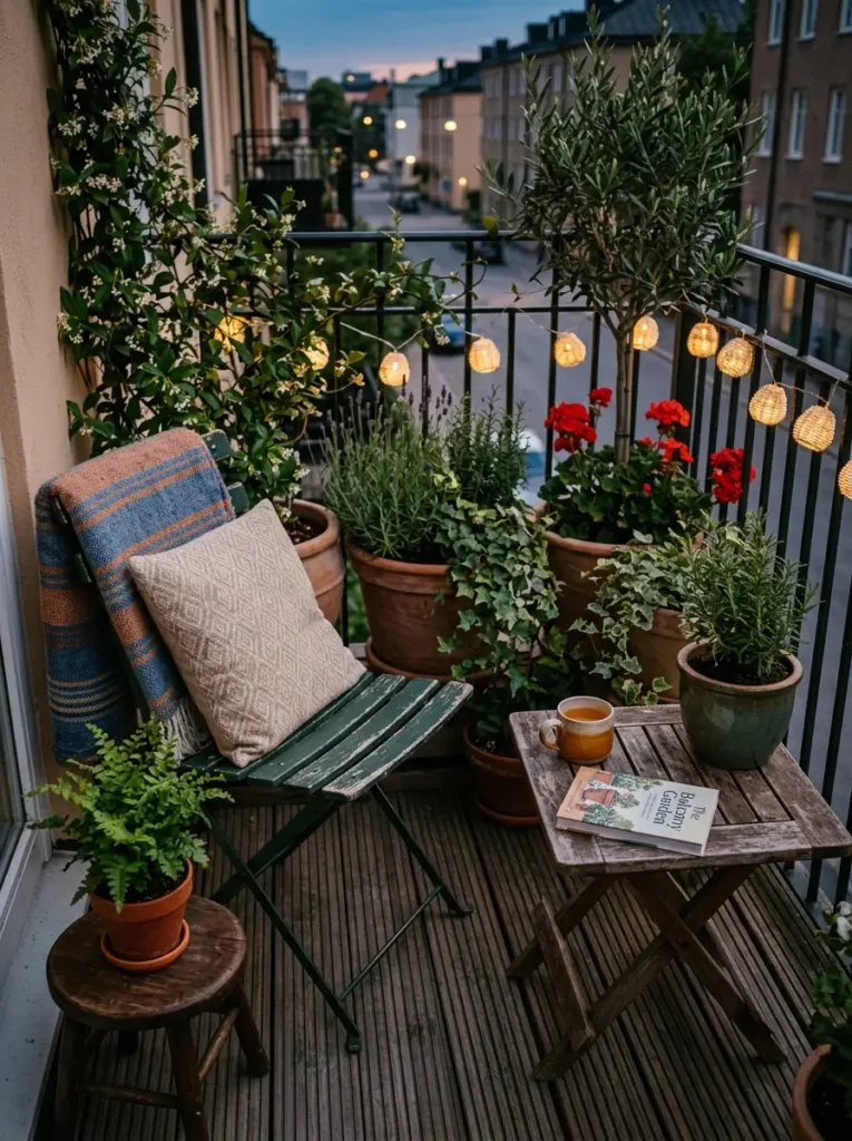 Add a Foldable Chair and Tiny Side Table