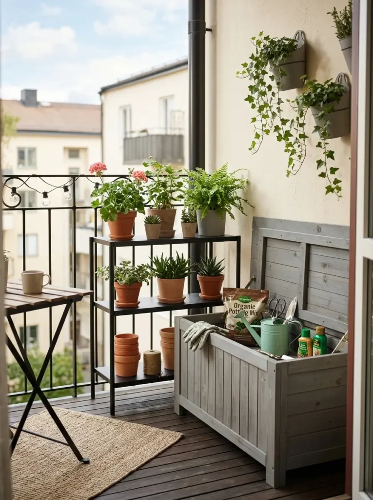 Add a Small Potting and Storage Corner