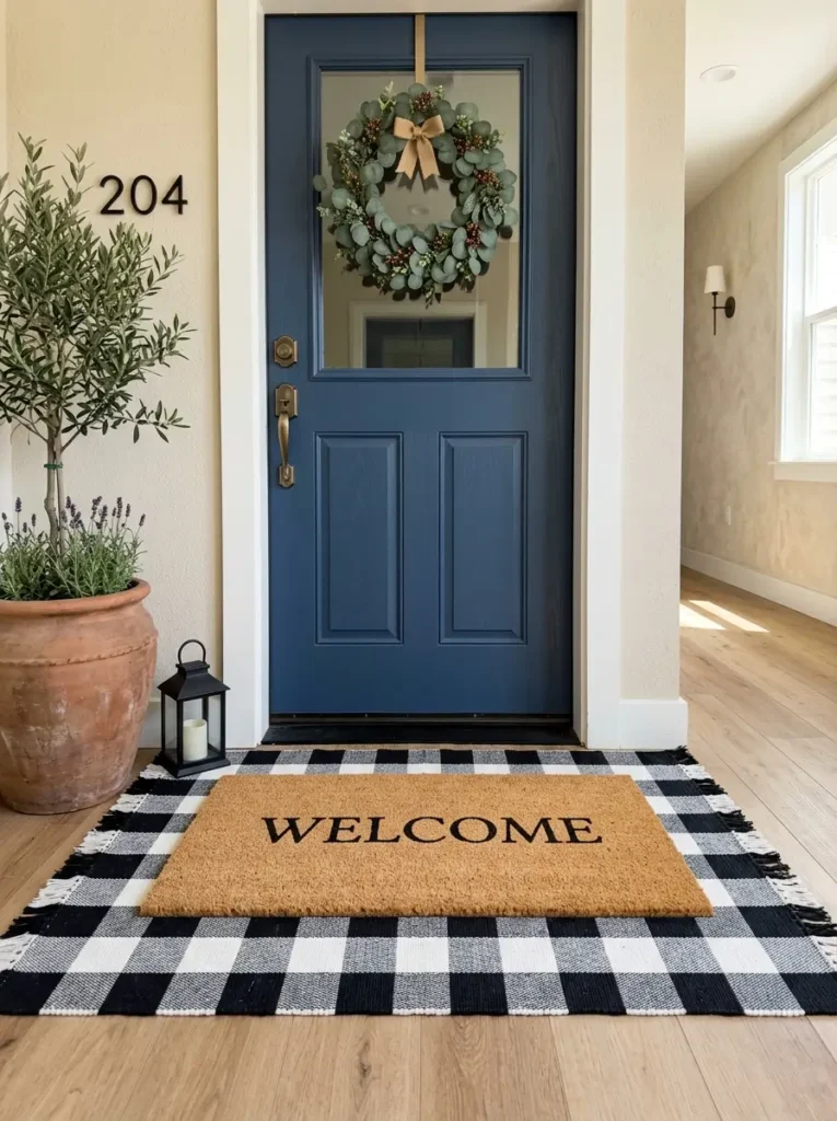 Add a clean doormat with a useful texture