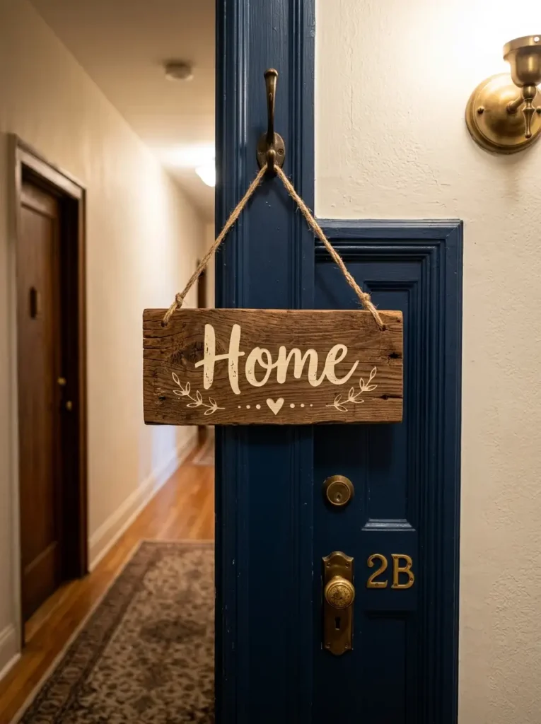 Add an over-door welcome sign
