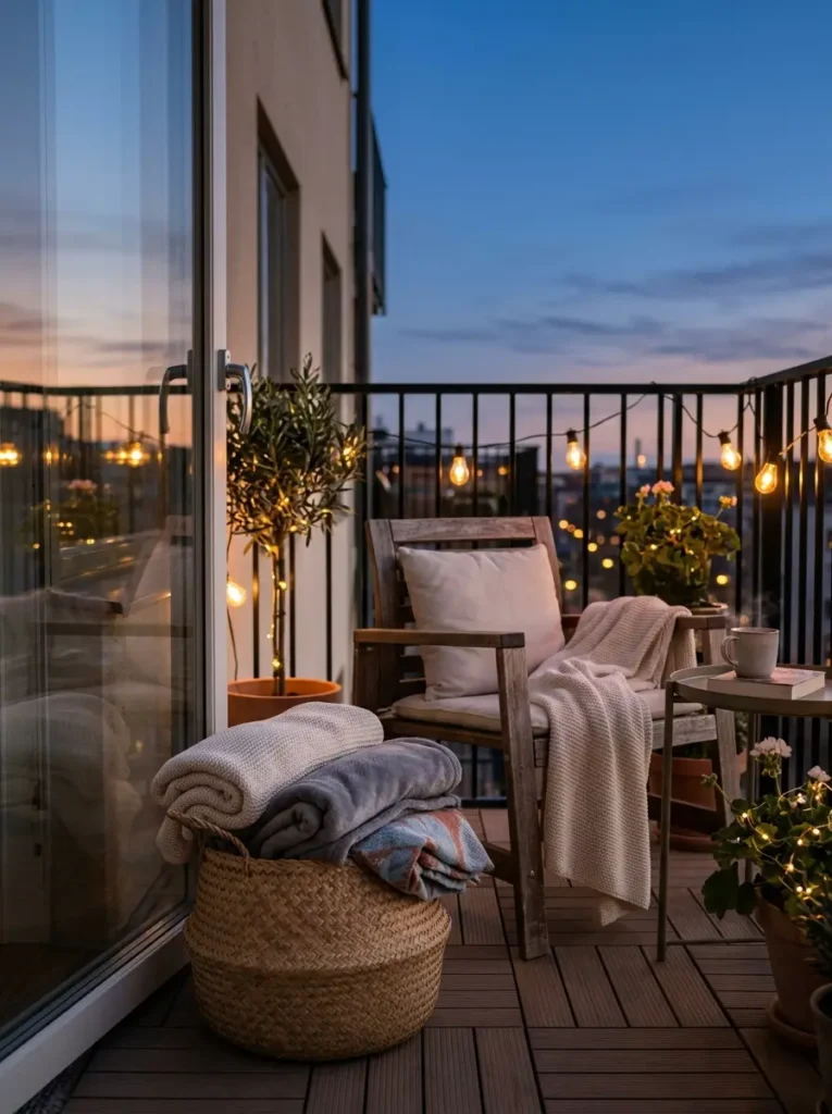 Add one soft throw for cooler evenings
