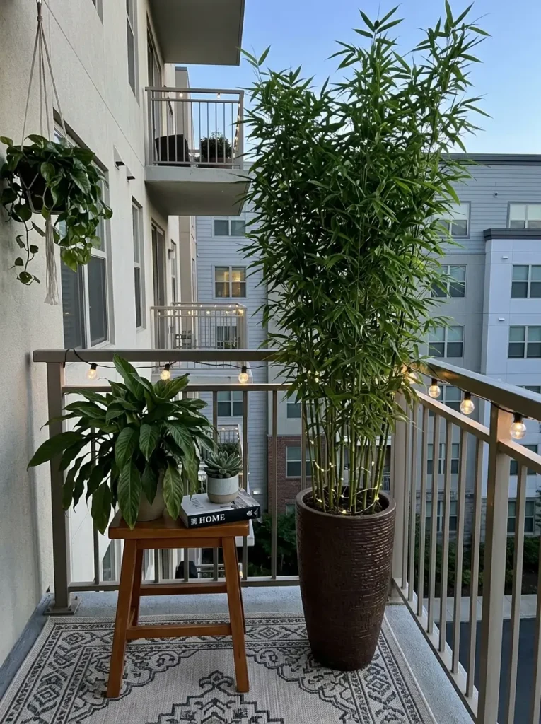 Add one tall plant for privacy and freshness