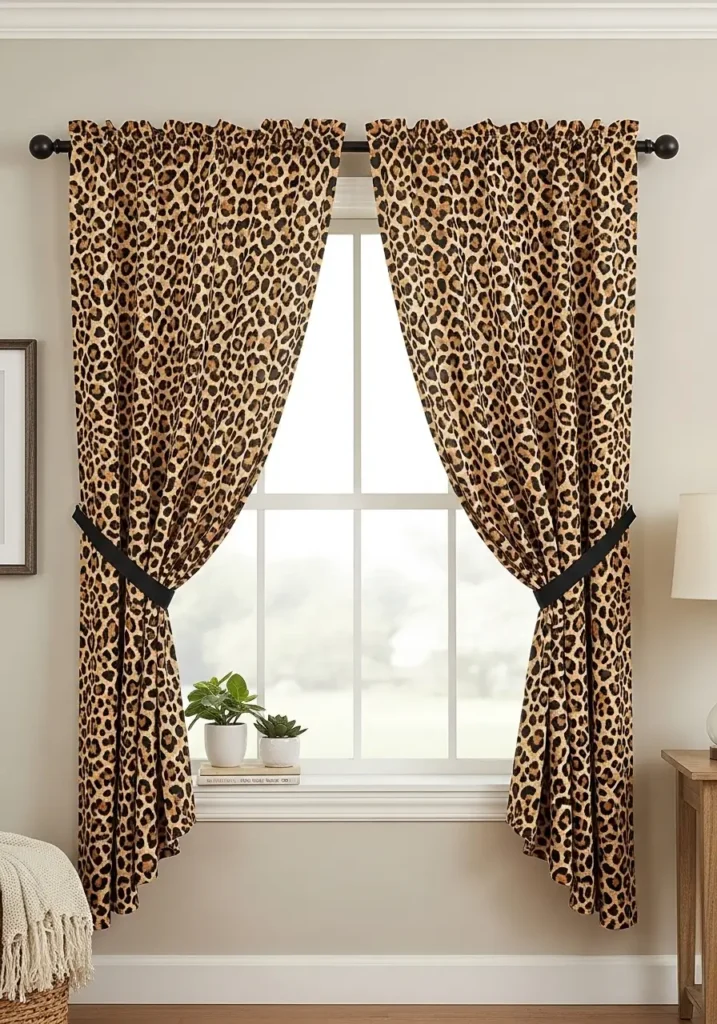 Cheetah Print Curtains for Small Windows